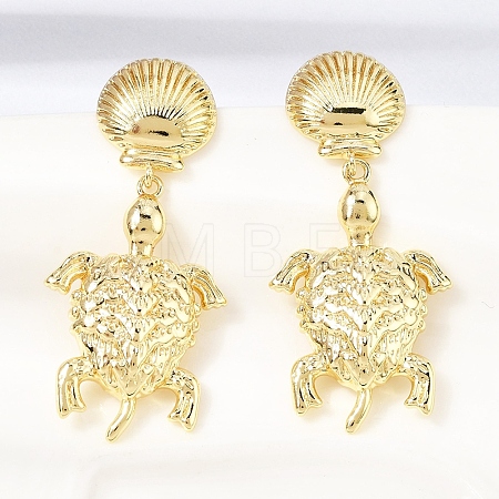Brass Dangle Earrings EJEW-D352-06G-06-1