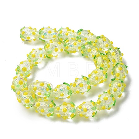 Handmade Foil Lampwork Bumpy Beads Strands FOIL-Z001-05F-1