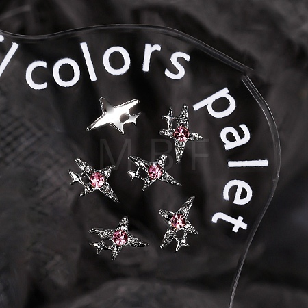 Star Alloy Rhinestone Cabochons MRMJ-WH0075-114-09-1