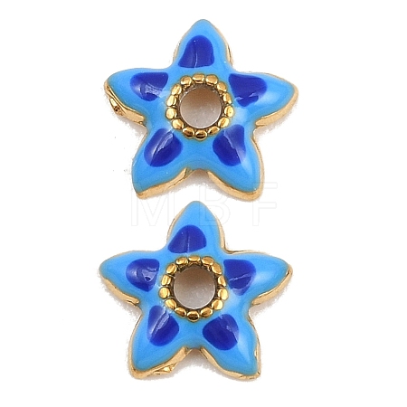 304 Stainless Steel Enamel Bead Cap SA-CBAA937-12G-01-1
