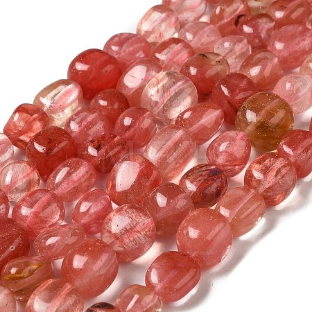 Cherry Quartz Glass Beads Strands G-A247-06-1-1