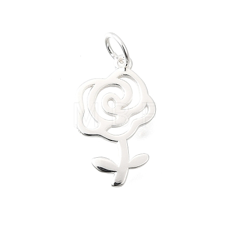 Valentine's Day 925 Sterling Silver Rose Pendants STER-G046-01S-1