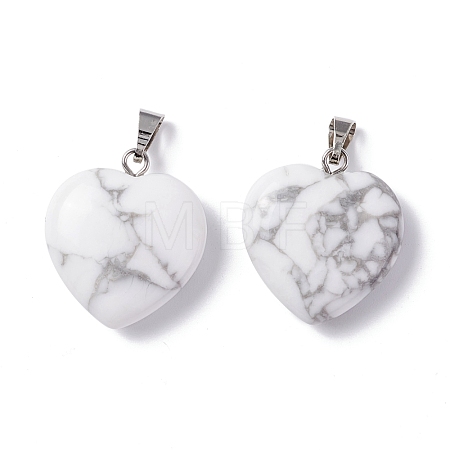 Natural Howlite Pendants G-G956-B28-FF-1