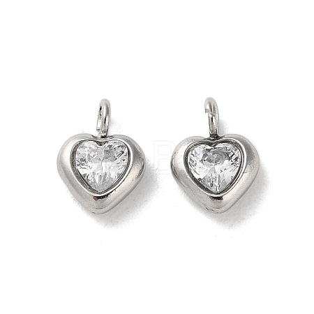 High Polished 304 Stainless Steel Micro Pave Cubic Zirconia Pendants STAS-L022-396B-P-1