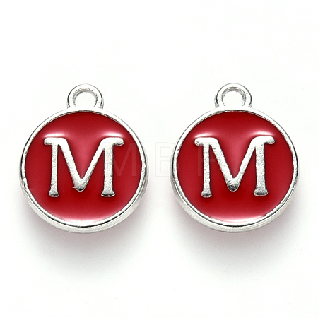 Platinum Plated Alloy Enamel Charms X-ENAM-S118-03M-P-1