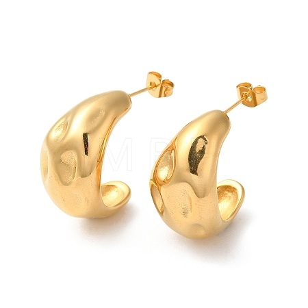 Ion Plating(IP) 304 Stainless Steel Teardrop Stud Earrings X-EJEW-K244-39G-1