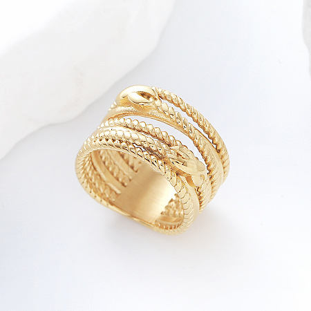 304 Stainless Steel Twisted Wire Design Finger Rings LS-DM2174-7-1