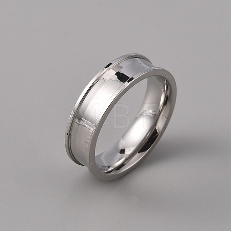 201 Stainless Steel Grooved Finger Ring Settings STAS-WH0027-27C-P-1