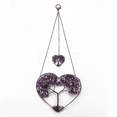 Natural Amethyst Big Pendants G-T133-R07B-1
