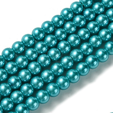 Eco-Friendly Dyed Glass Pearl Round Bead Strands HY-A008-6mm-RB073-1