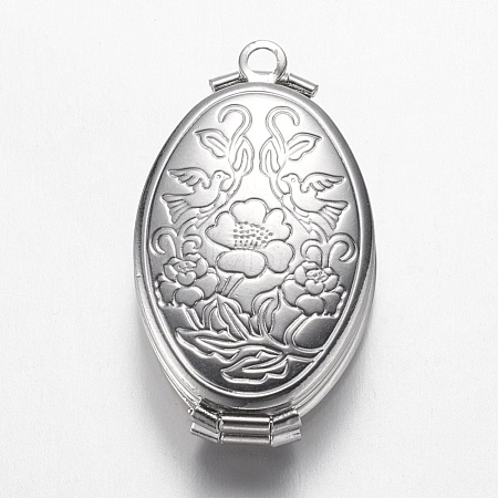 Brass Locket Pendants KK-N0116-108P-1