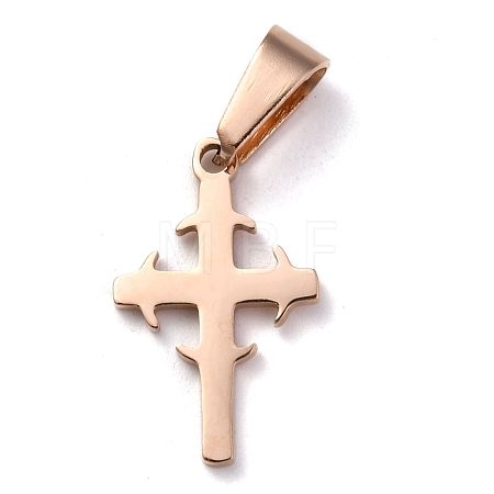 304 Stainless Steel Pendants STAS-P253-06RG-1