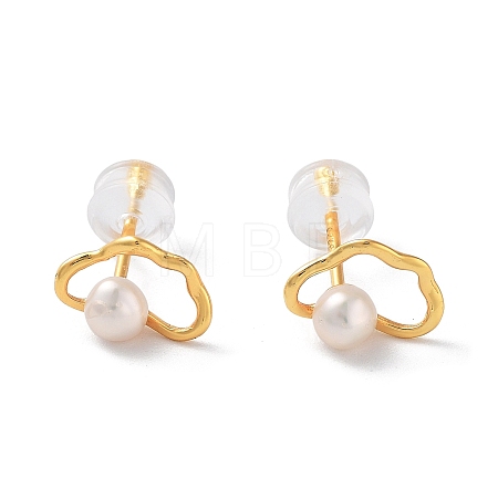 Natural Pearl Stud Earrings for Women EJEW-E303-19G-1