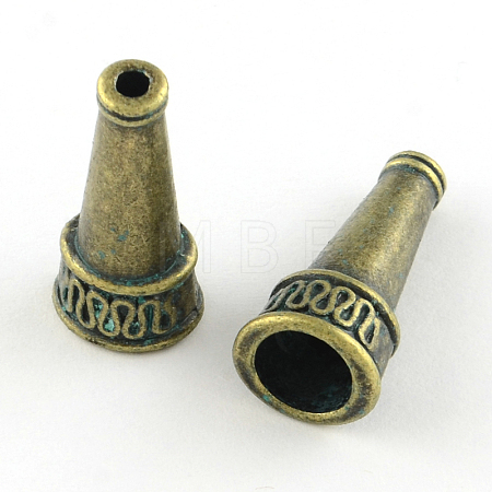 Cone Zinc Alloy Bead Caps PALLOY-R065-191-LF-1