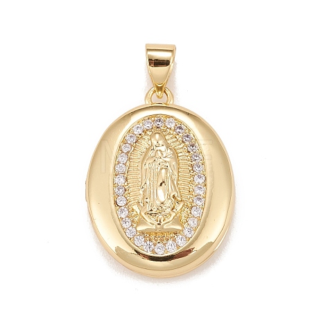 Brass Micro Pave Cubic Zirconia Locket Pendants LS-KK-A161-49G-1