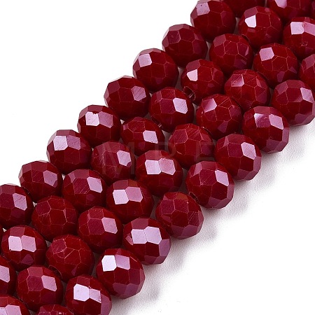 Electroplate Glass Beads Strands EGLA-A044-P8mm-A02-1