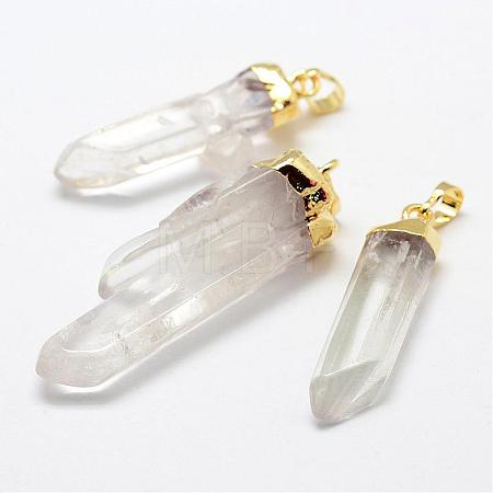 Natural Quartz Crystal Pendants G-F463-06G-1