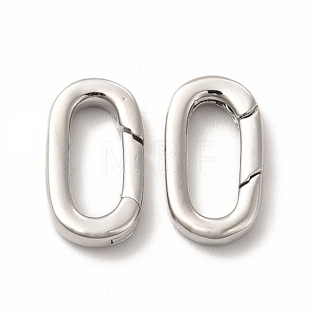 Rack Plating Brass Spring Gate Rings KK-H436-13A-P-1