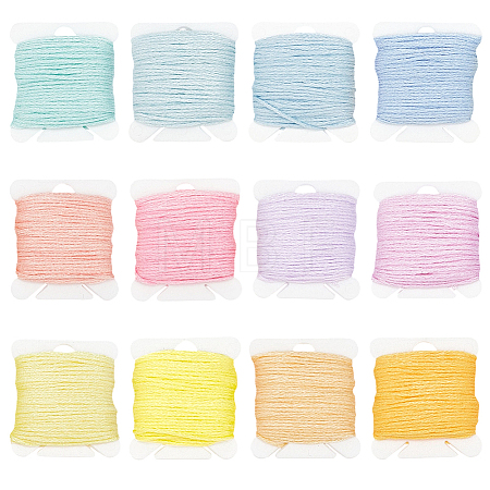 24Pcs 12 Colors Polyester Embroidery Threads DIY-CY0003-60-1