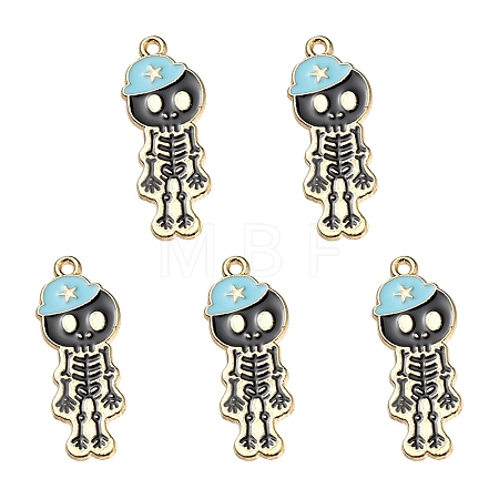 5Pcs Alloy Enamel Pendants ENAM-YW0001-49A-1
