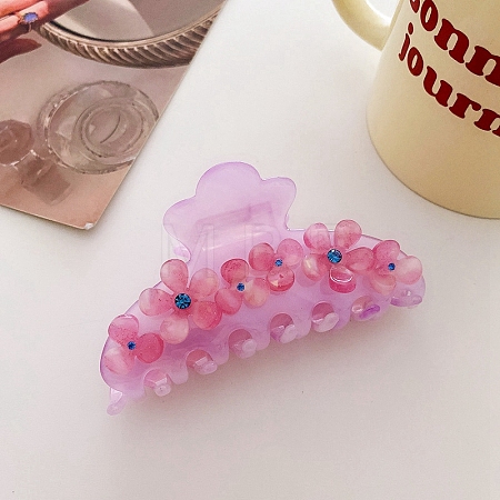 Flower Rhinestones Claw Hair Clips PW-WG53691-03-1