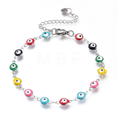304 Stainless Steel Link Bracelets BJEW-M203-04P-B-1