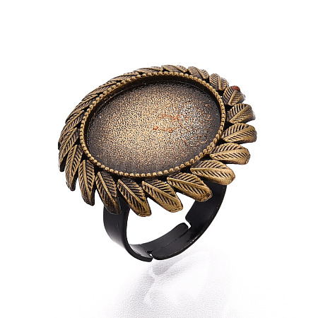 Adjustable Alloy & Iron Bezel Cup Ring Base with Rotatable Tray MAK-T012-11AB-1