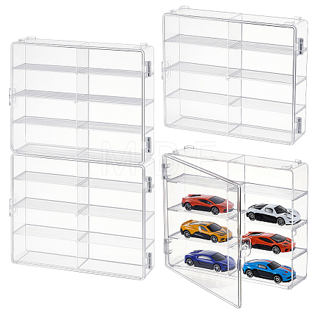 4Pcs Plastic Toy Display Boxes ODIS-WH0086-207-1