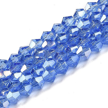 Transparent Electroplate Glass Beads Strands GLAA-F029-2mm-A07-1
