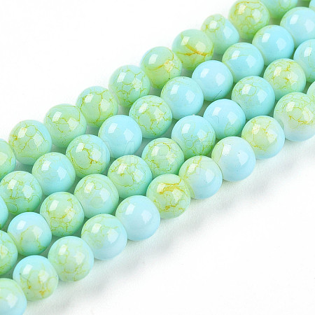 Baking Paint Glass Beads Strands DGLA-N003-4mm-C04-1