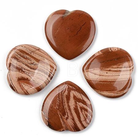 Natural Red Jasper Thumb Worry Stone G-N0325-01L-1