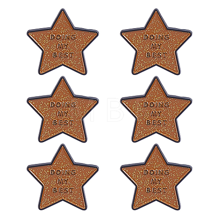6Pcs Star with Word Doing My Best Enamel Pins JEWB-HY0001-62-1