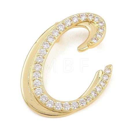Brass Micro Pave Clear Cubic Zirconia Pendants CU-CBA8481-01G-C-1