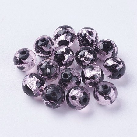 Handmade Silver Foil Lampwork Beads LAMP-J089-Q02-1