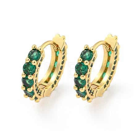 Rack Plating Brass Micro Pave Cubic Zirconia Hoop Earring EJEW-C102-13G-02-1