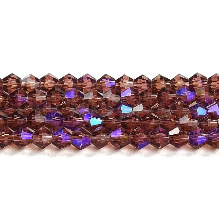 Transparent Electroplate Glass Beads Strands EGLA-A039-T6mm-L05-1
