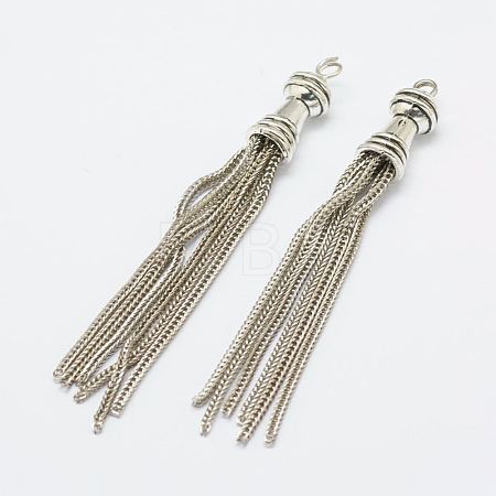 Brass Chain Tassel Pendants X-KK-K159-05-1