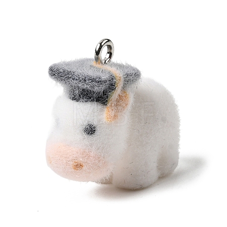 Flocking Opaque Resin Pendants RESI-G123-01A-1