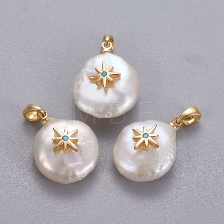 Natural Cultured Freshwater Pearl Pendants KK-L187-07G-1