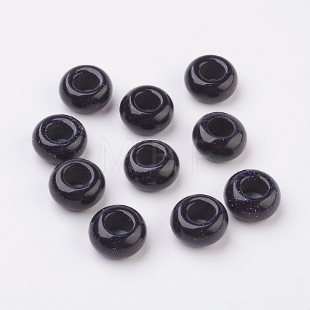 Synthetic Blue Goldstone European Beads G-G740-14x8mm-17-1