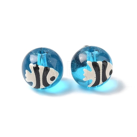 Ocean Theme Handmade Glass Enamel Beads LAMP-D304-02J-1