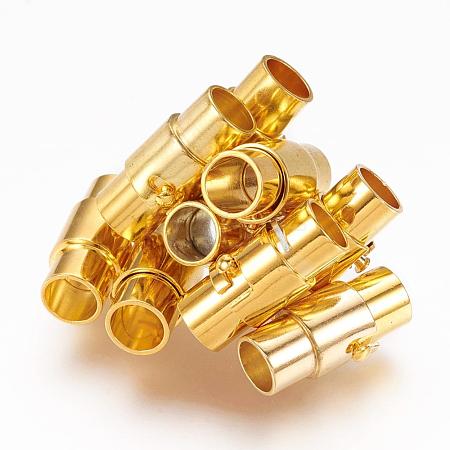 Brass Locking Tube Magnetic Clasps MC077-G-1