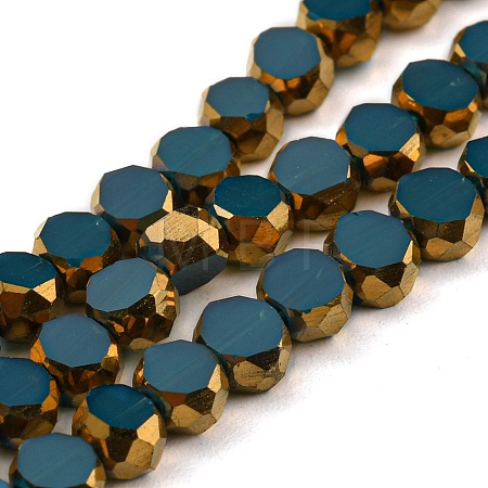 Electroplate Glass Beads Strands X-EGLA-G037-02A-HP03-1