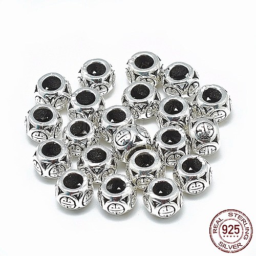 Thailand 925 Sterling Silver European Beads STER-T002-42AS-1