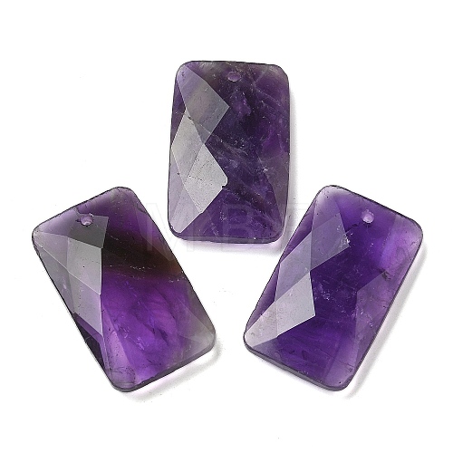 Natural Amethyst Pendants G-Z071-04J-1