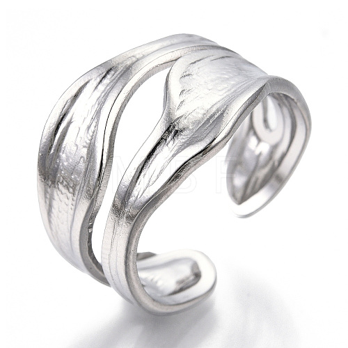 304 Stainless Steel Cuff Ring X-RJEW-N038-112P-1