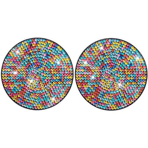 PVC Rhinestone Anti-slip Coaster PW-WGFA6AD-14-1