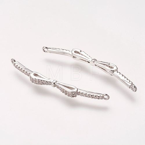 Brass Micro Pave Cubic Zirconia Links ZIRC-E113-11P-1