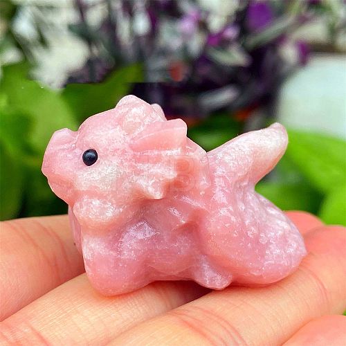 Natural Pink Opal Carved Figurines Statues for Home Desktop Decoration PW-WG05555-09-1