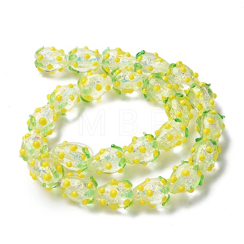 Handmade Foil Lampwork Bumpy Beads Strands FOIL-Z001-05F-1